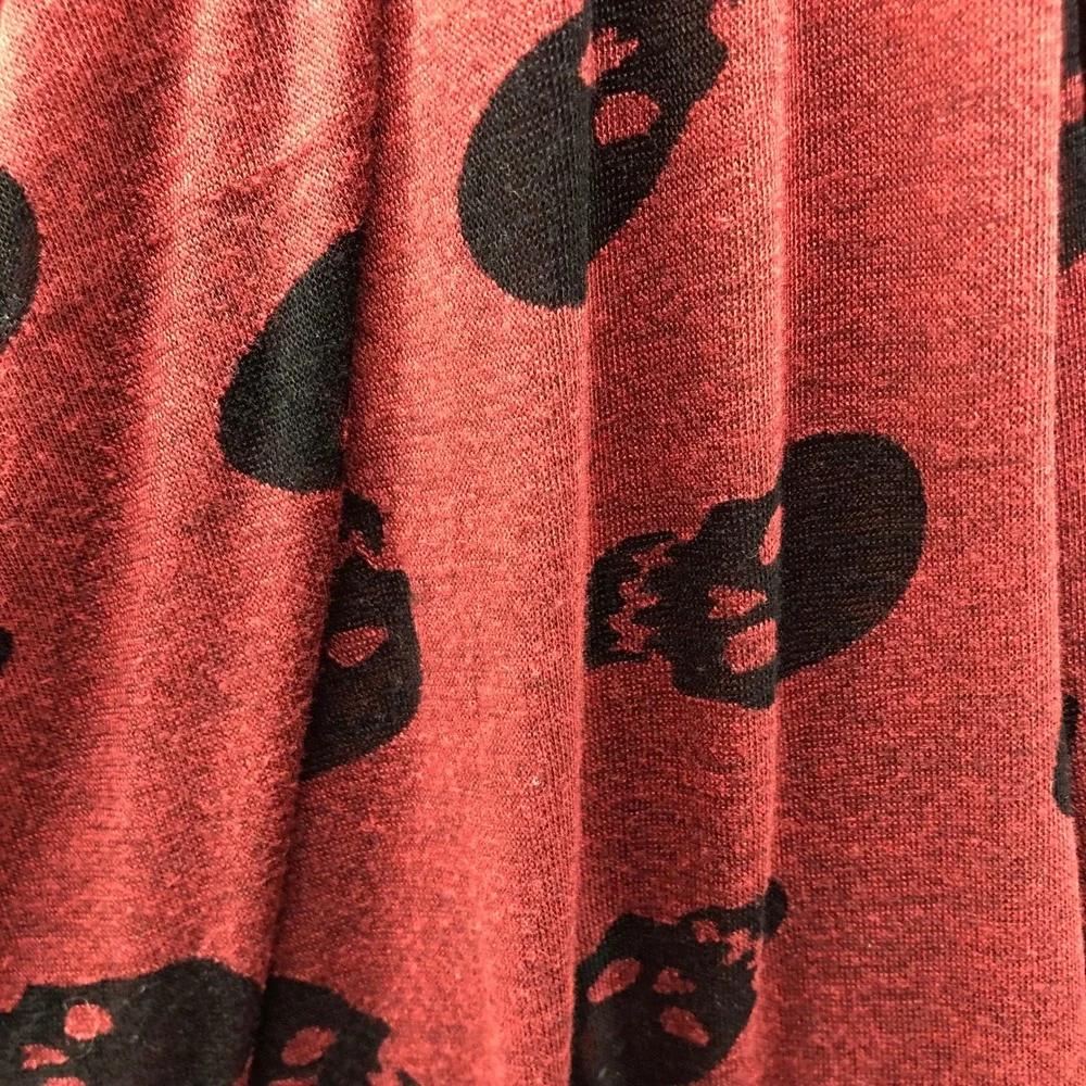 2010s Steve Madden Skull Print Infinity Circle Scarf Brown Black Indie Sleaze